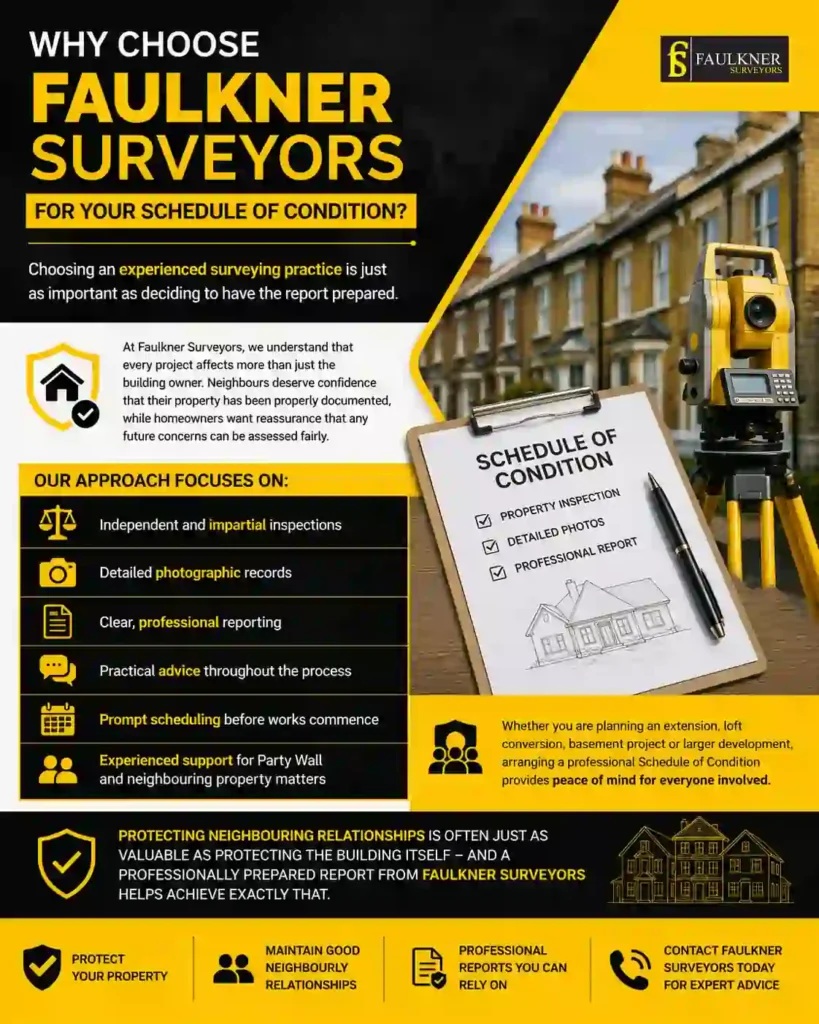 Schedule of Condition: What It Is and Why It Protects Both Neighbours 3 Why Choose Faulkner Surveyors for Your Schedule of Condition Sittingbourne?